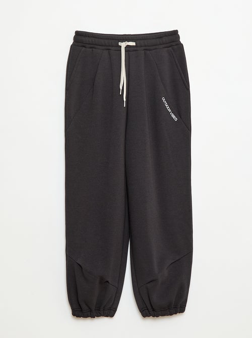 Pantalón de jogging ancho liso de algodón - Kiabi