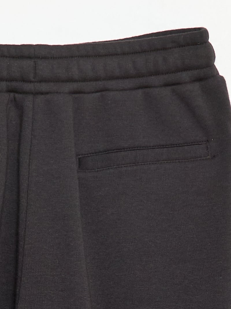 Pantalón de jogging ancho liso de algodón Negro - Kiabi