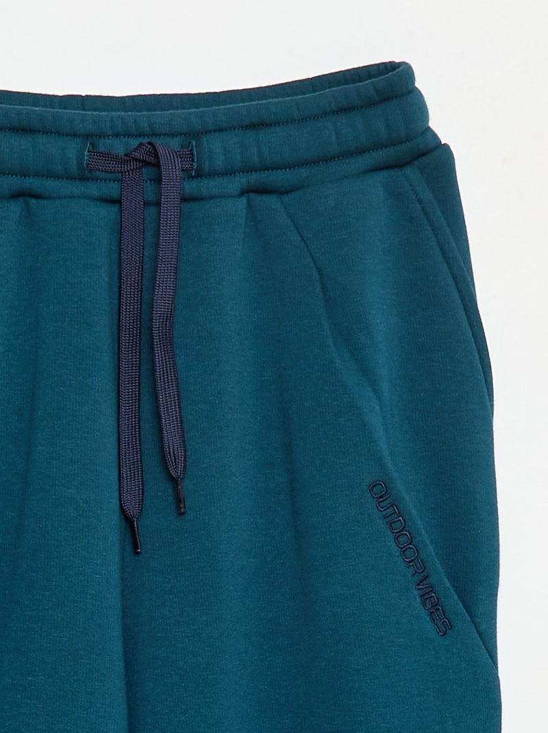 Pantalón de jogging ancho liso de algodón Verde - Kiabi