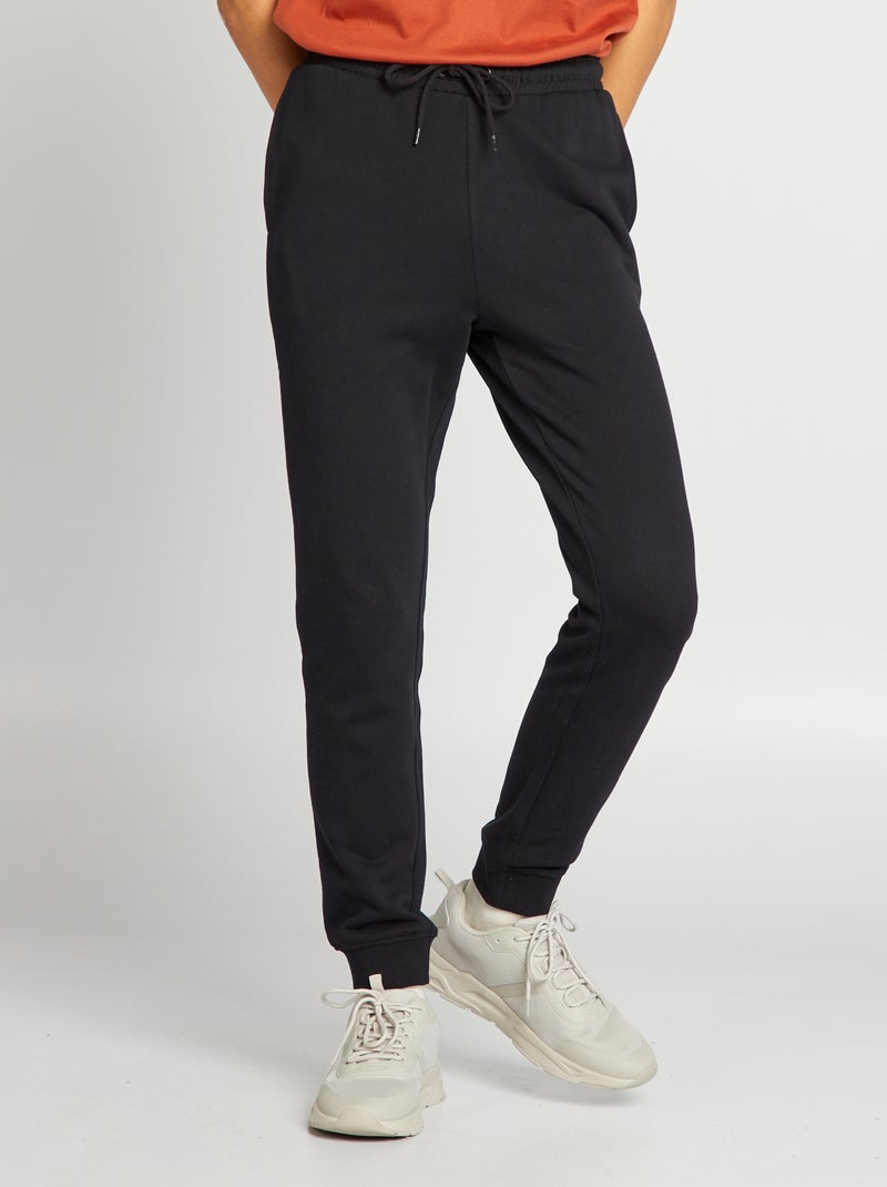Pantalón de jogging básico liso negro - Kiabi