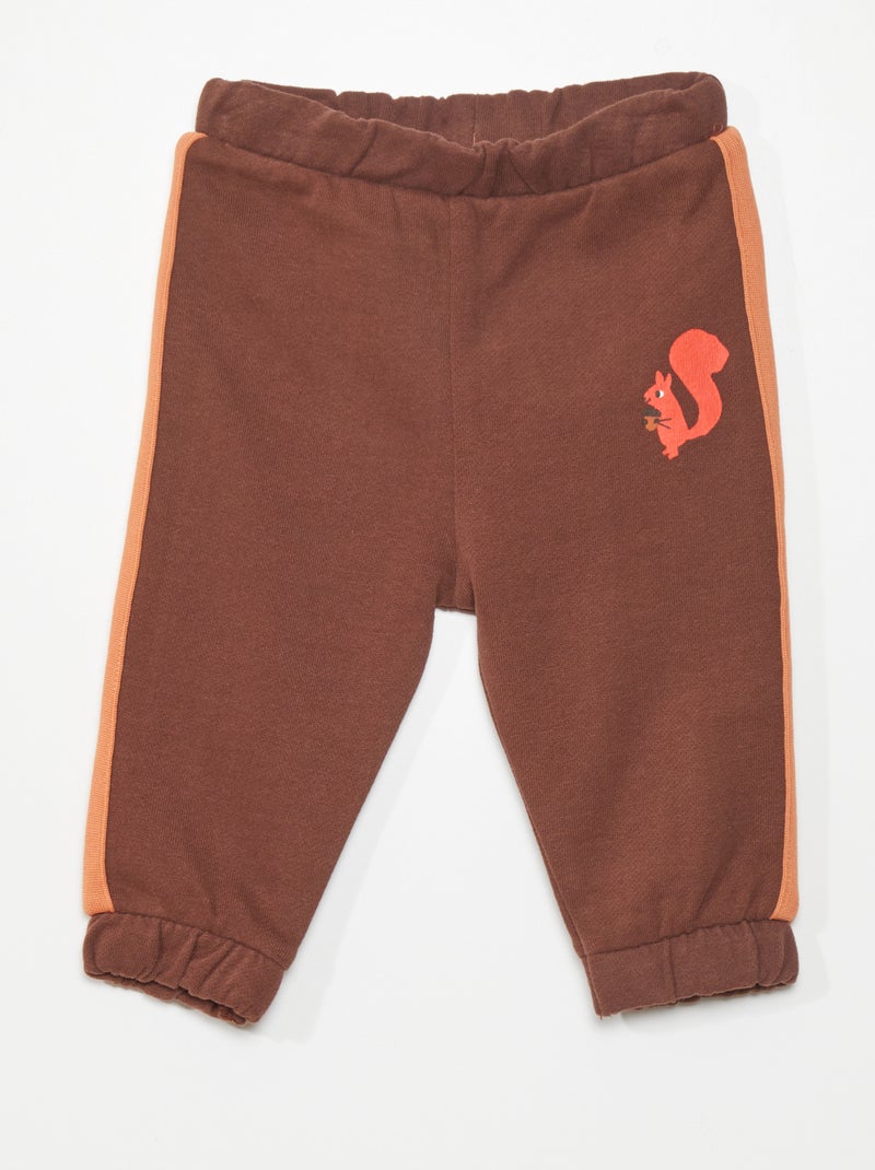 Pantalón de jogging bicolor estampado 'ardilla' BLANCO - Kiabi