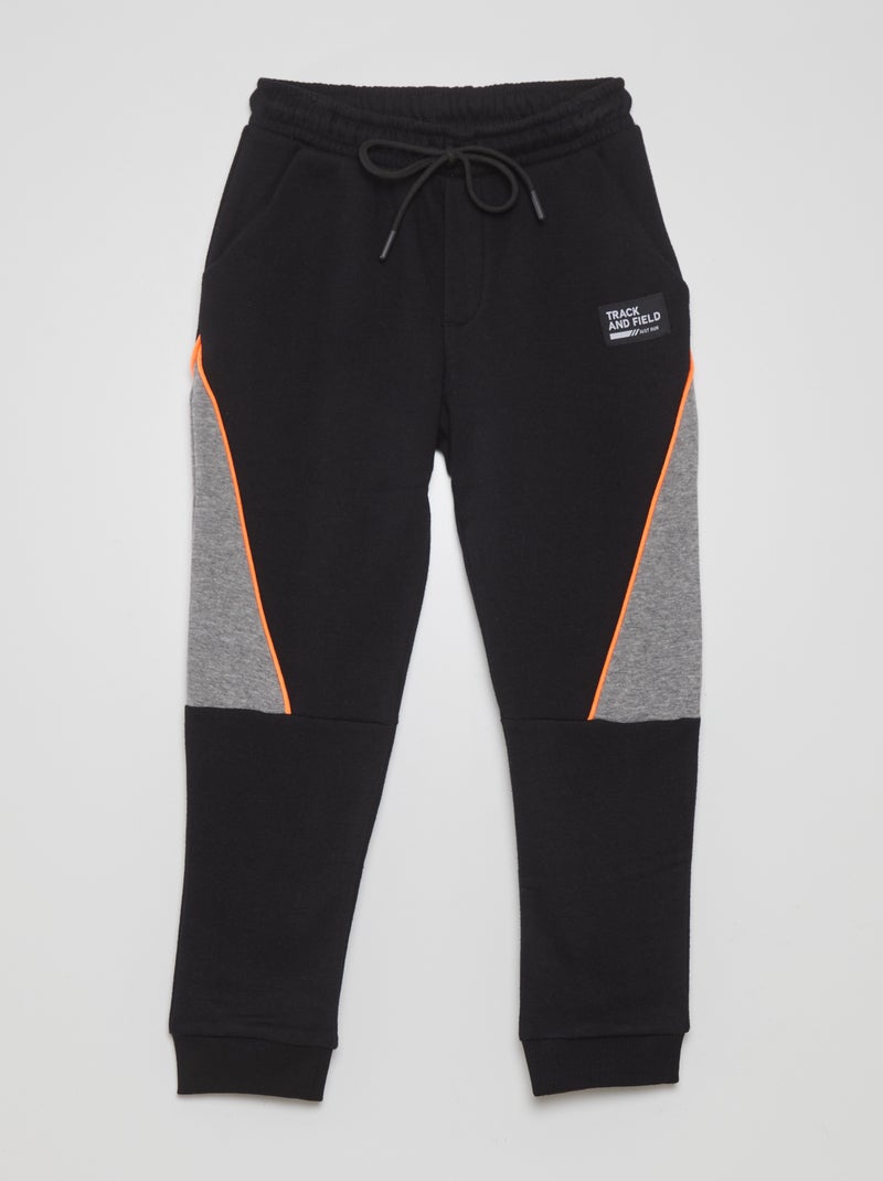Pantalón de jogging bicolor negro - Kiabi