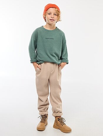 Pantalón de jogging cálido liso con forro polar