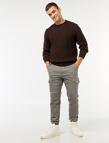 Pantalón de jogging cargo liso de algodón