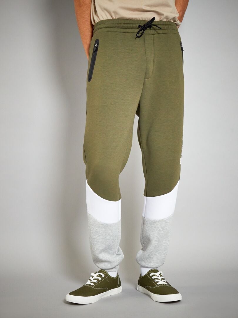 Pantalón de jogging colorblock de neopreno KAKI - Kiabi