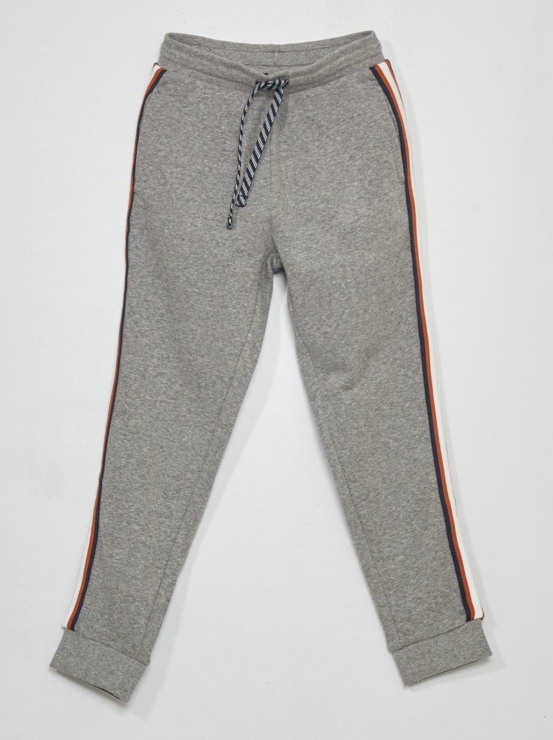 Pantalón de jogging con bandas a contraste GRIS - Kiabi