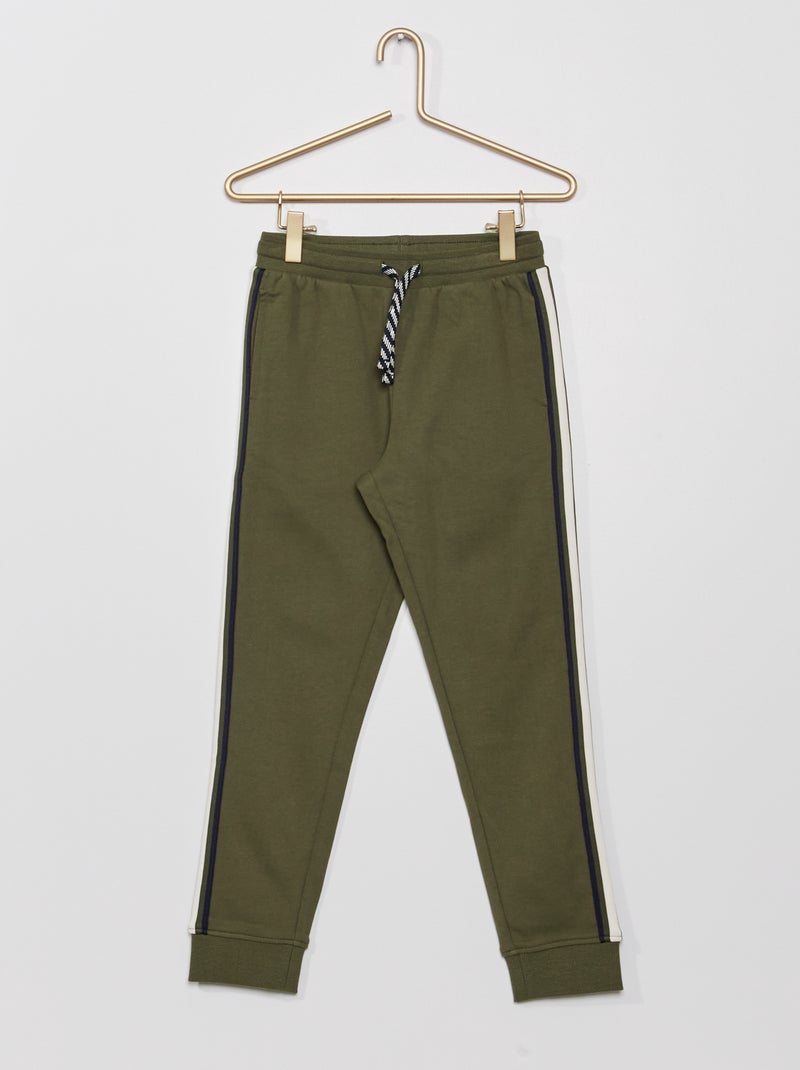 Pantalón de jogging con bandas a contraste verde oscuro - Kiabi