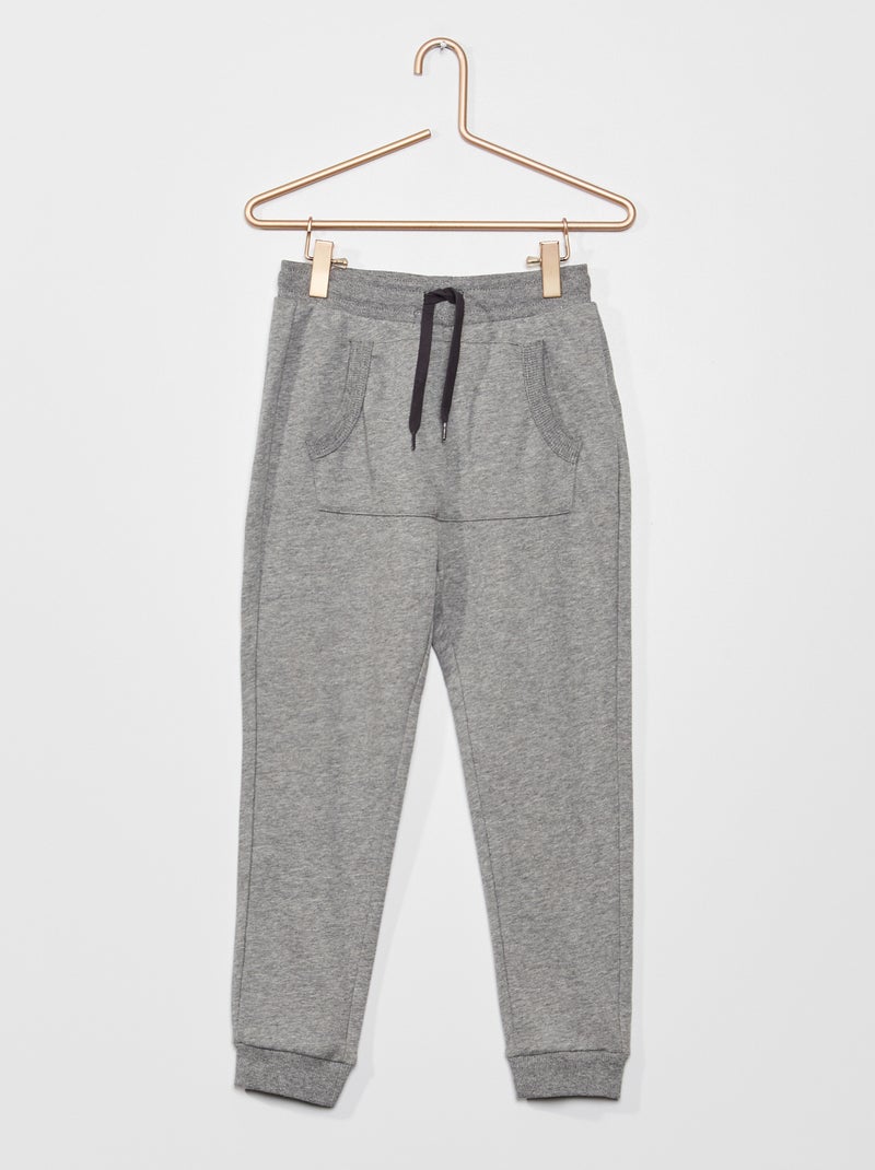 Pantalón de jogging con bolsillo canguro GRIS - Kiabi
