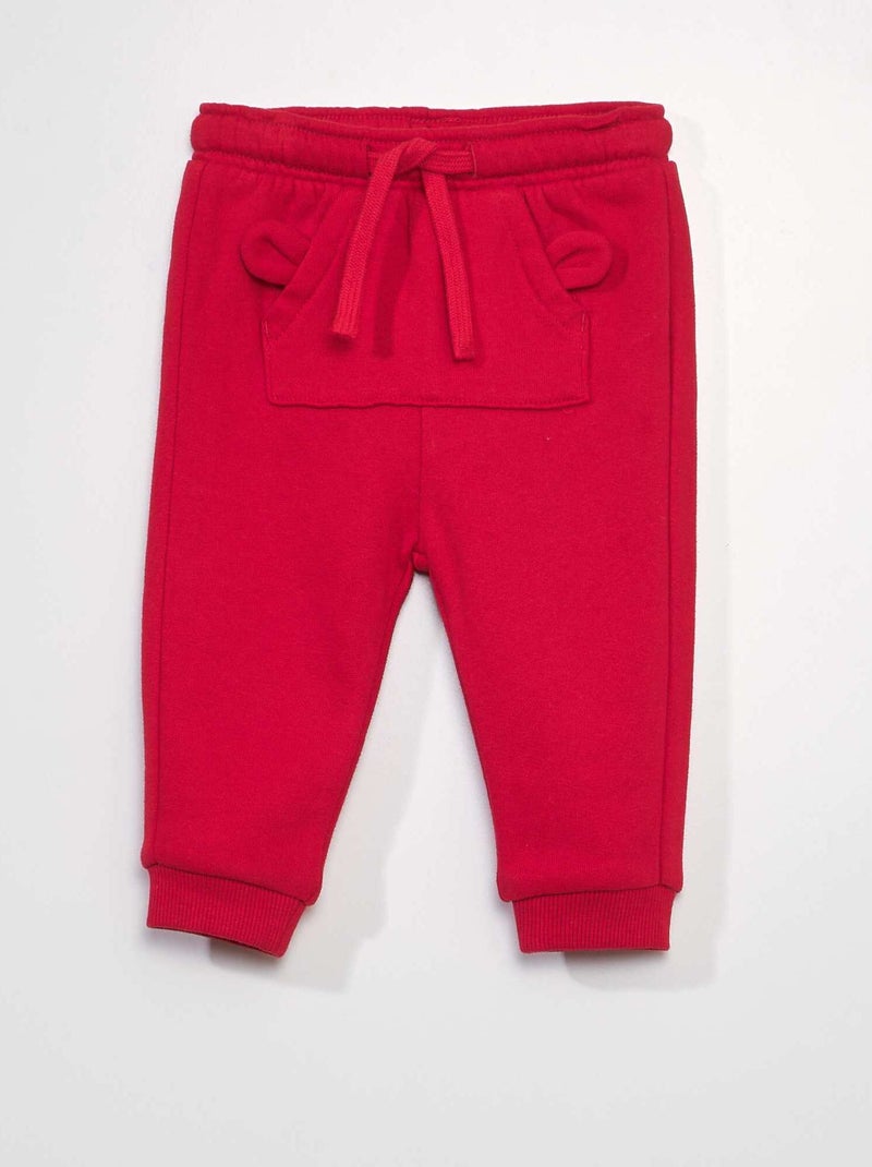 Pantalón de jogging con bolsillo canguro rojo - Kiabi