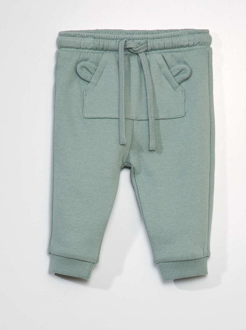 Pantalón de jogging con bolsillo canguro VERDE - Kiabi