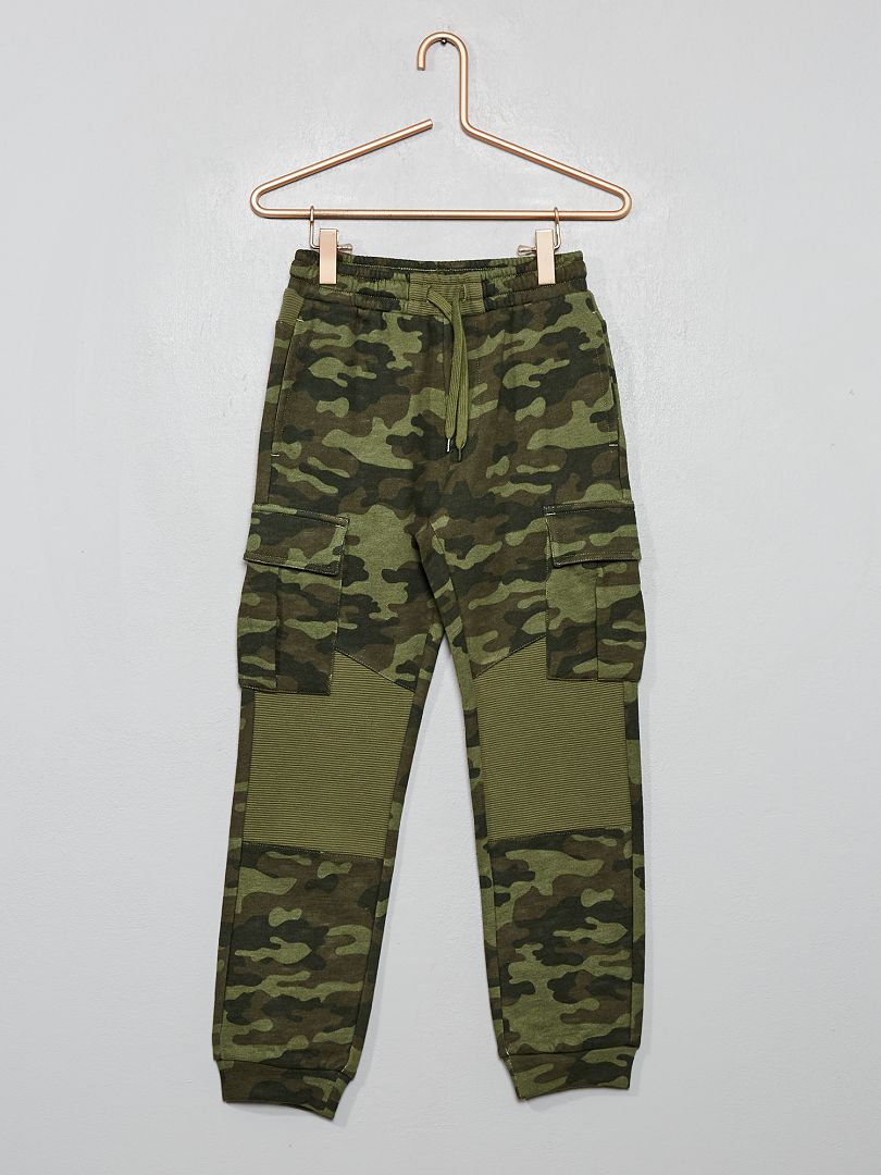 Pantalón de jogging con bolsillos caqui camuflaje - Kiabi