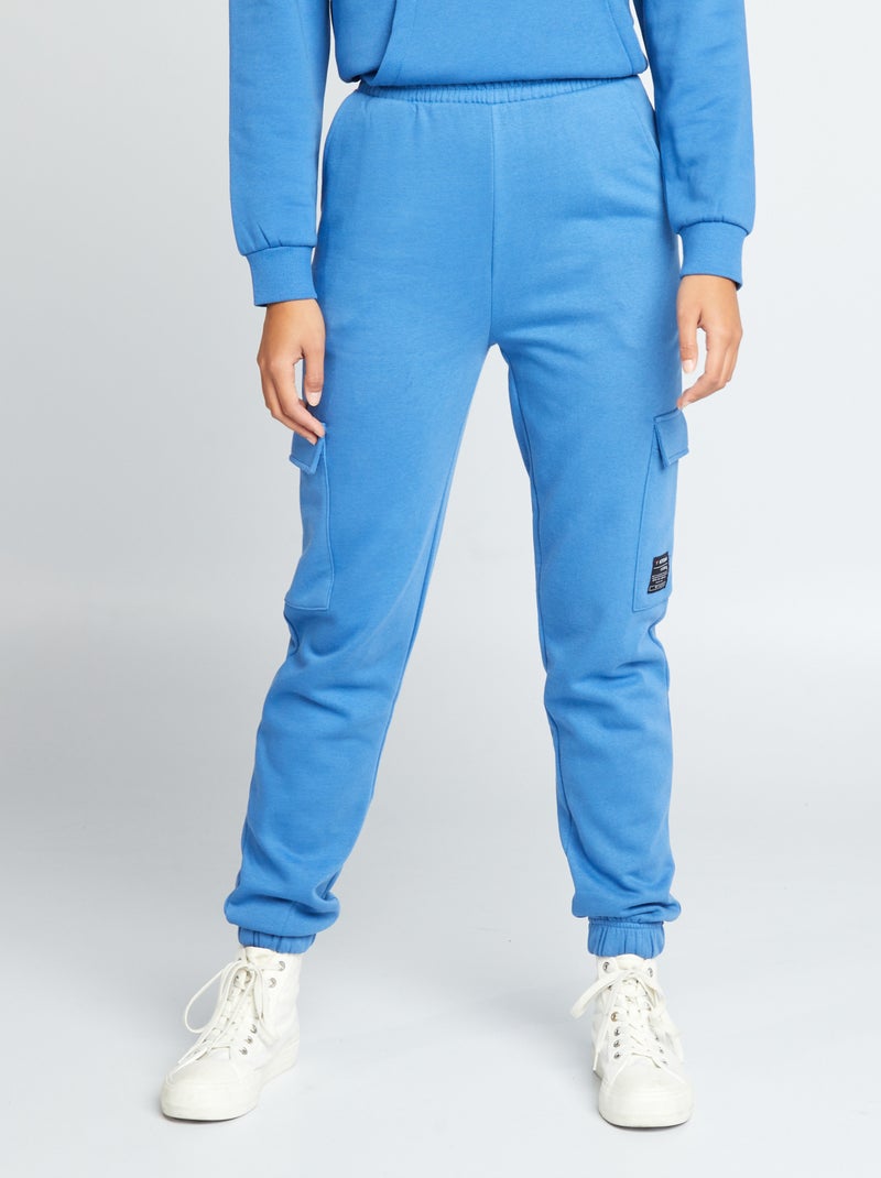 Pantalón de jogging con bolsillos con solapa AZUL - Kiabi
