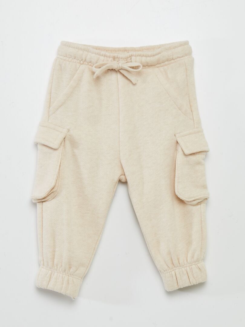 Pantalón de jogging con bolsillos con solapa BEIGE - Kiabi