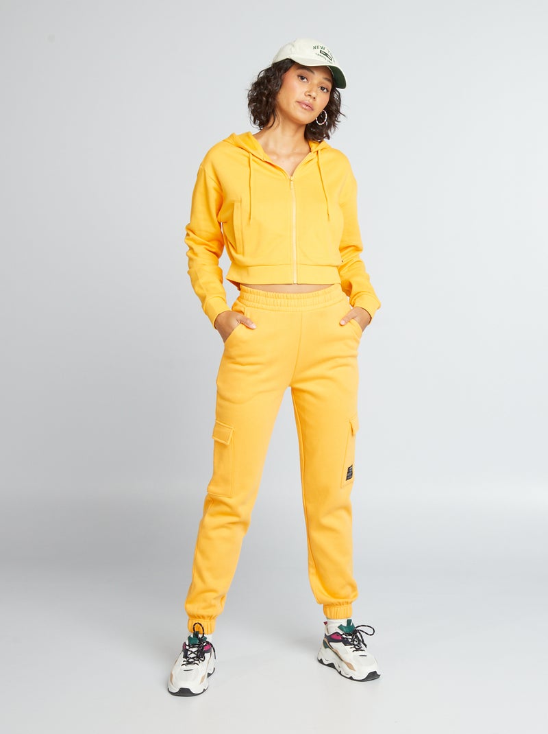 Pantalón de jogging con bolsillos con solapa BLANCO - Kiabi