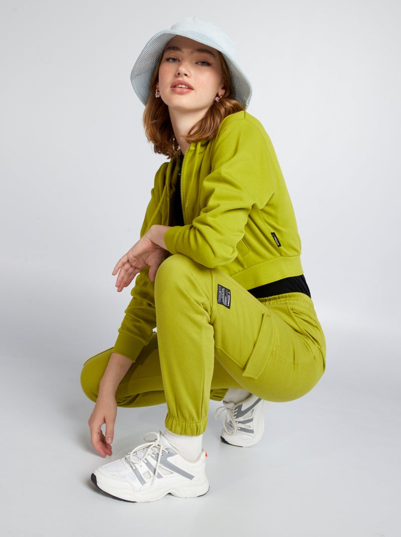Pantalón de jogging con bolsillos con solapa KAKI - Kiabi