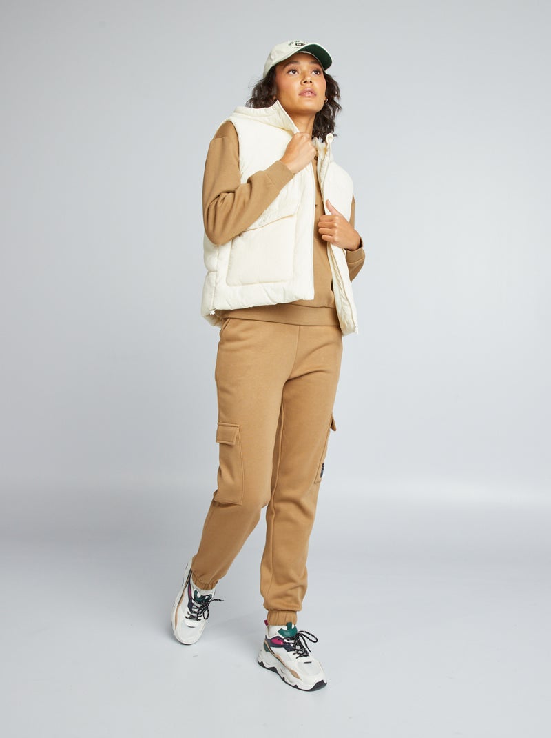 Pantalón de jogging con bolsillos con solapa MARRON - Kiabi