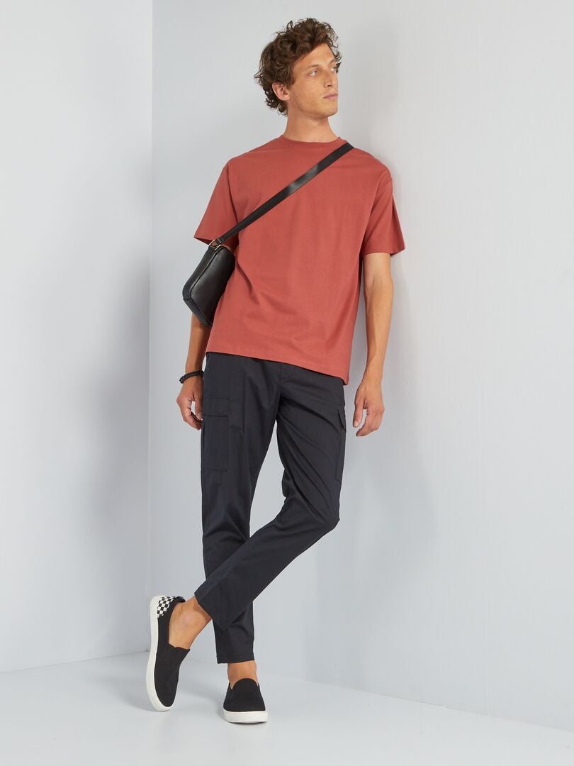Pantalón de jogging con bolsillos con solapa Negro - Kiabi