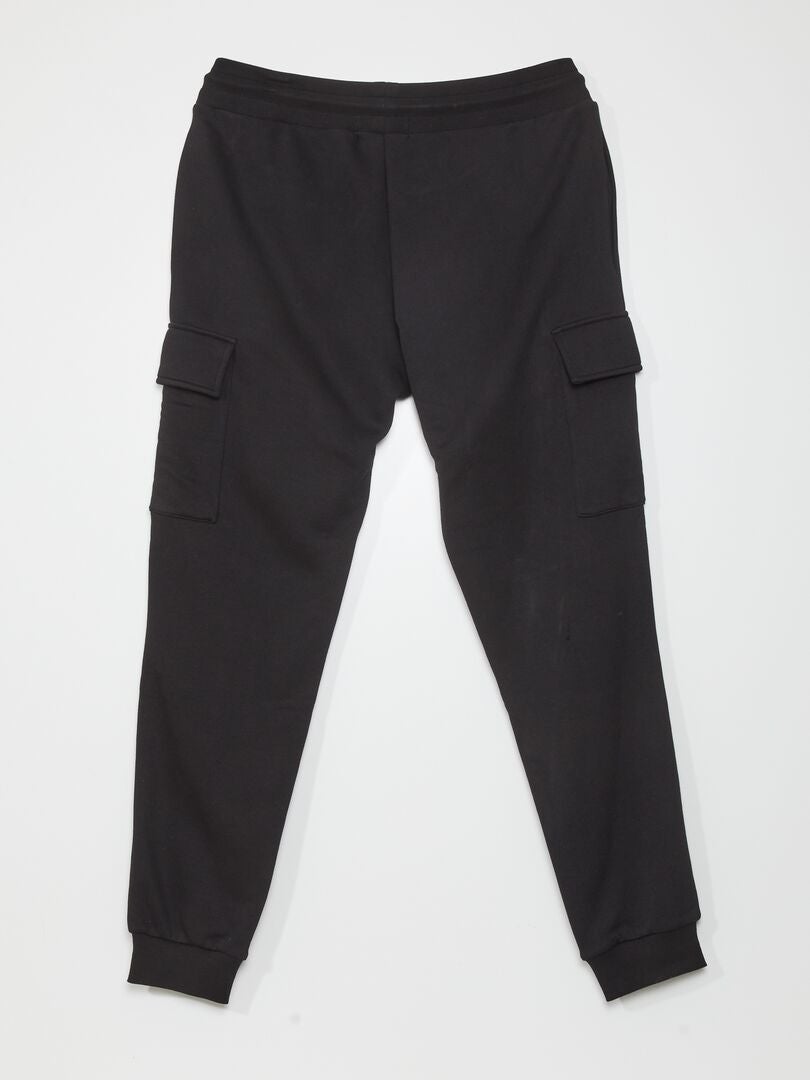 Pantalón de jogging con bolsillos con solapa NEGRO - Kiabi