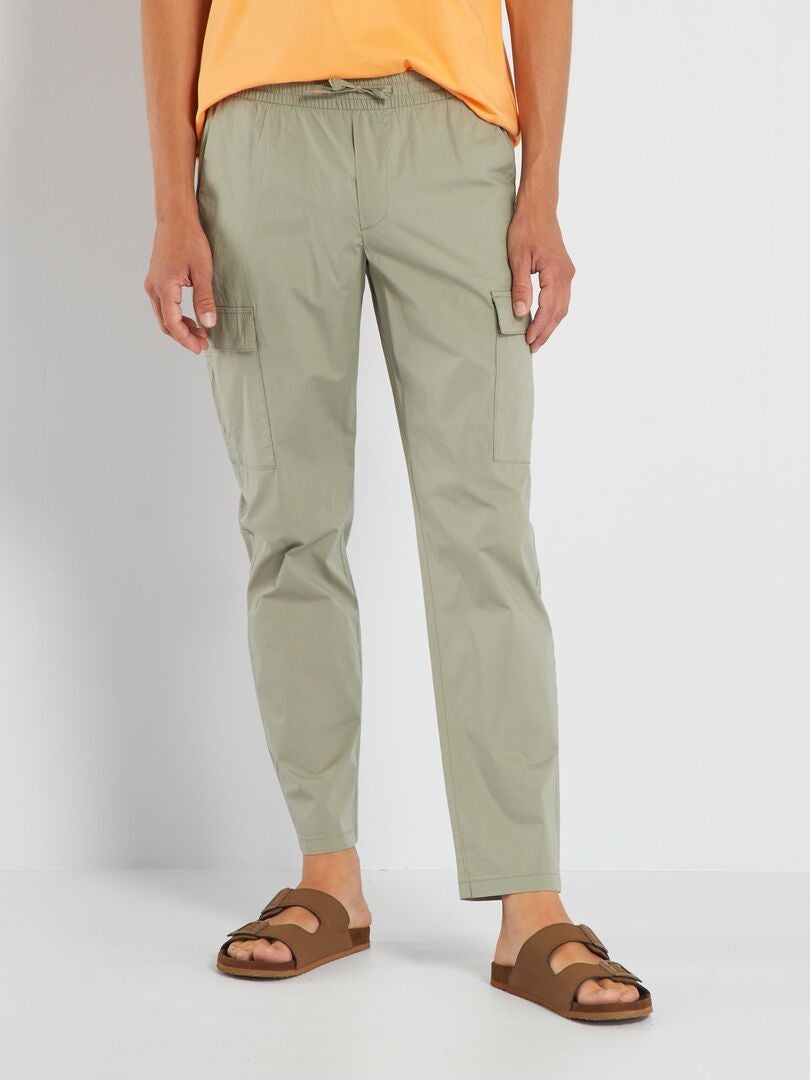 Pantalón de jogging con bolsillos con solapa VERDE - Kiabi