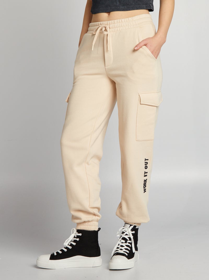 Pantalón de jogging con estampado BEIGE - Kiabi