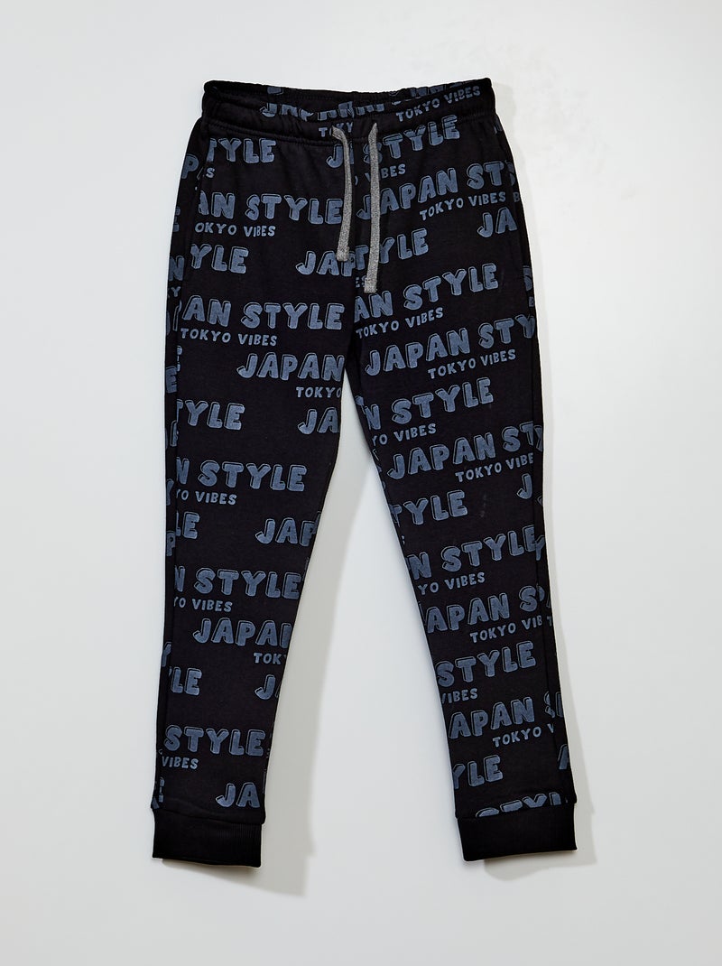 Pantalón de jogging con estampado NEGRO - Kiabi