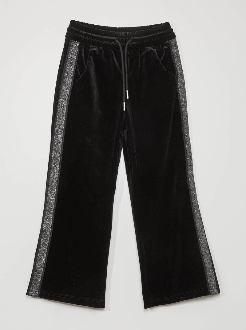 Pantalón de jogging con franja brillante negro - Kiabi