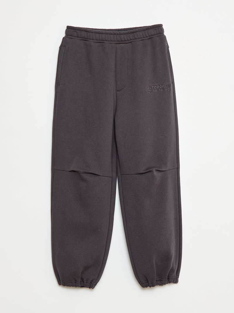 Pantalón de jogging con inscripción bordada Negro - Kiabi