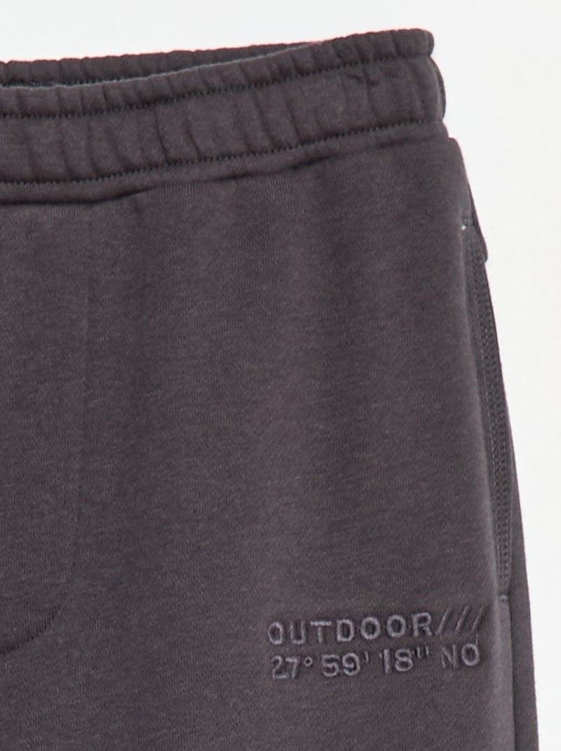 Pantalón de jogging con inscripción bordada Negro - Kiabi