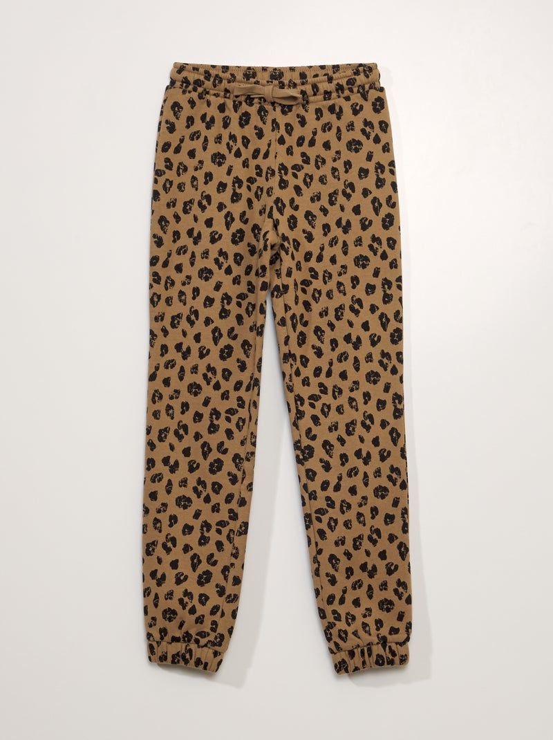 Pantalón de jogging con motivo de leopardo MARRON - Kiabi