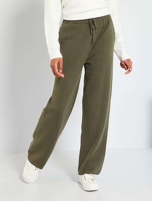Pantalón de jogging corte ancho - KAKI - Kiabi - 18.00€
