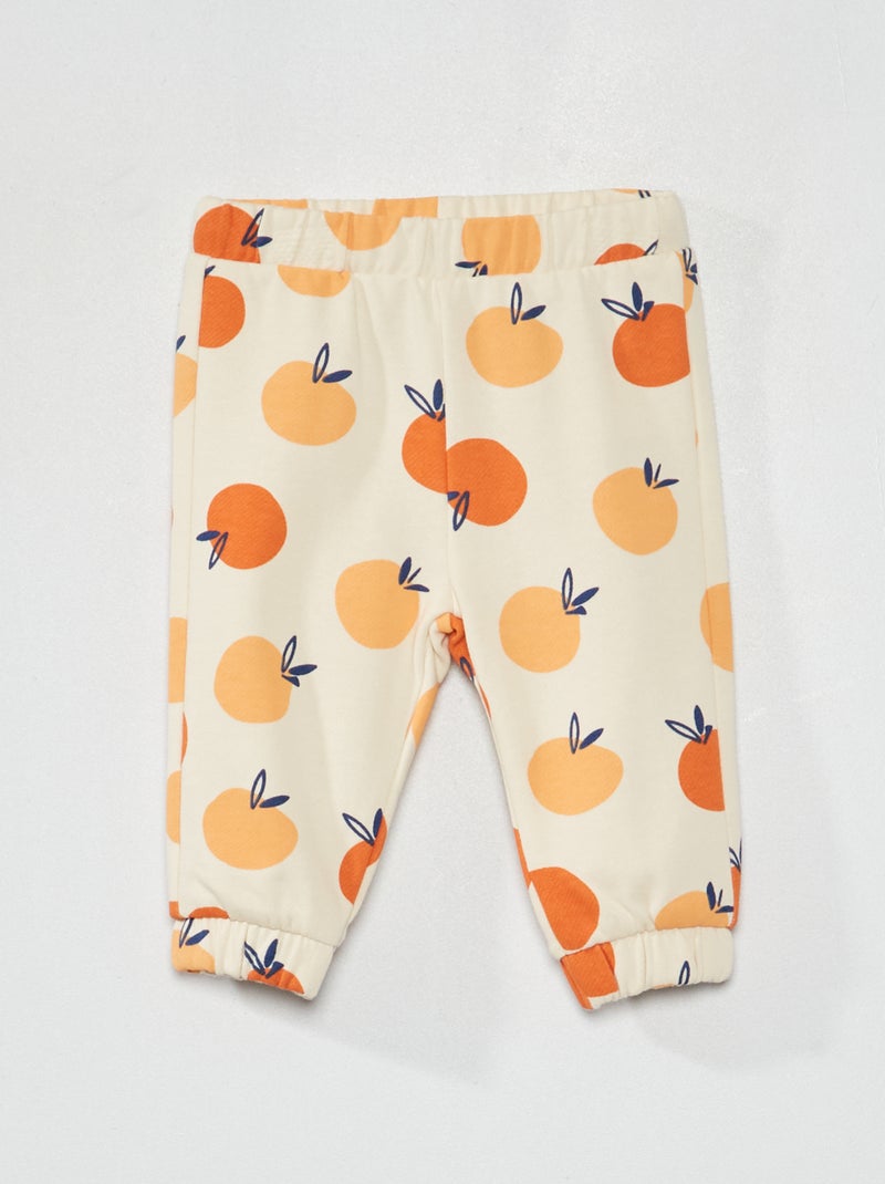 Pantalón de jogging de algodón con estampado BLANCO - Kiabi