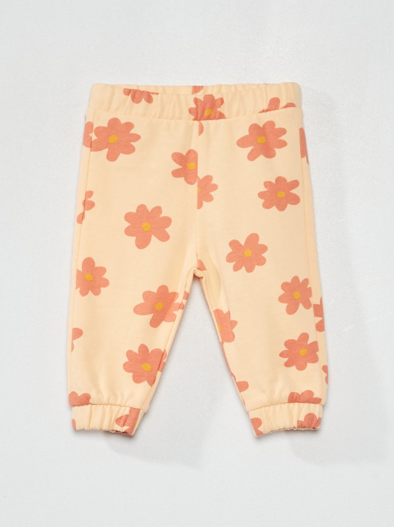 Pantalón de jogging de algodón con estampado NARANJA - Kiabi