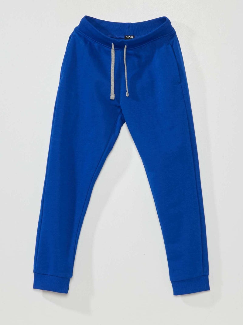 Pantalón de jogging de algodón liso AZUL - Kiabi