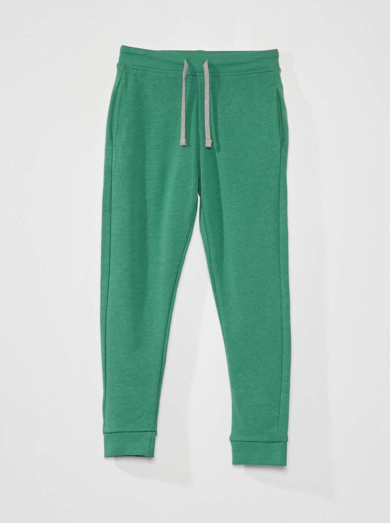 Pantalón de jogging de algodón liso HOJA VERDE - Kiabi