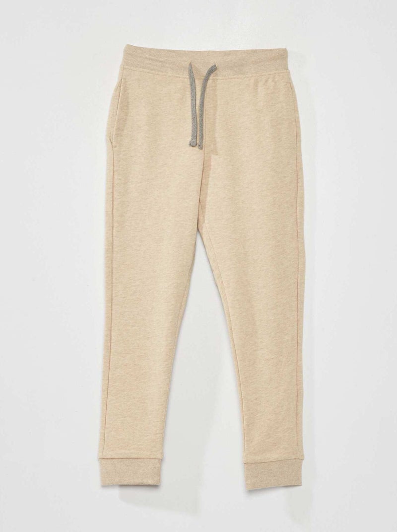Pantalón de jogging de algodón liso M_BEIGE - Kiabi