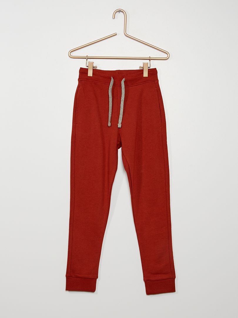 Pantalón de jogging de algodón liso NARANJA - Kiabi