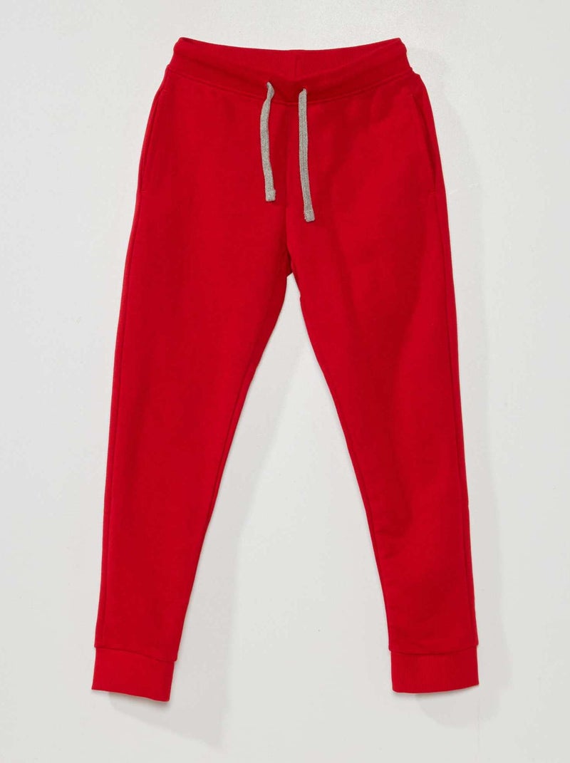 Pantalón de jogging de algodón liso ROJO - Kiabi