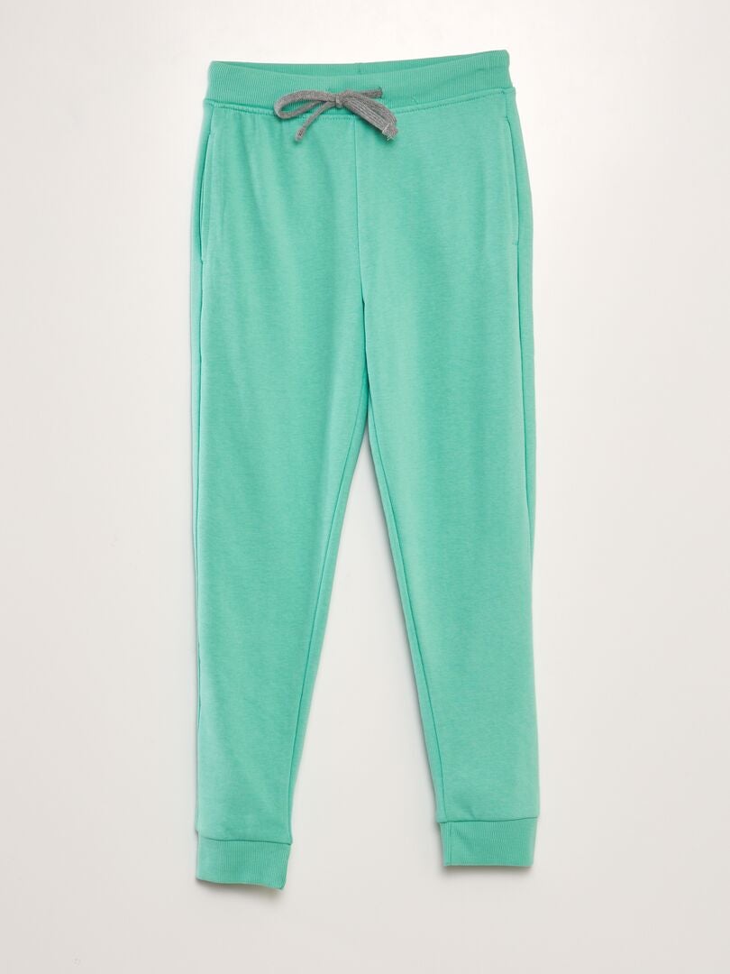 Pantalón de jogging de algodón liso VERDE - Kiabi