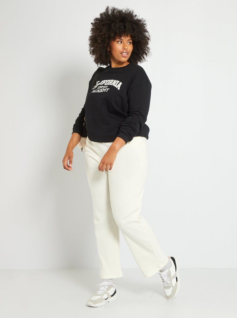 Pantalón de jogging de canalé BLANCO - Kiabi