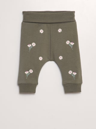 Pantalón de jogging de chándal con bordado floral