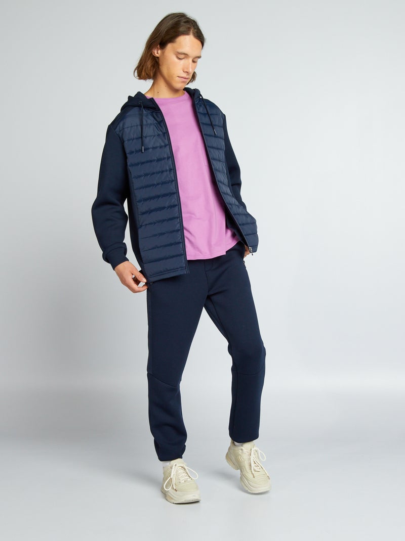Pantalón de jogging de dos materiales AZUL - Kiabi