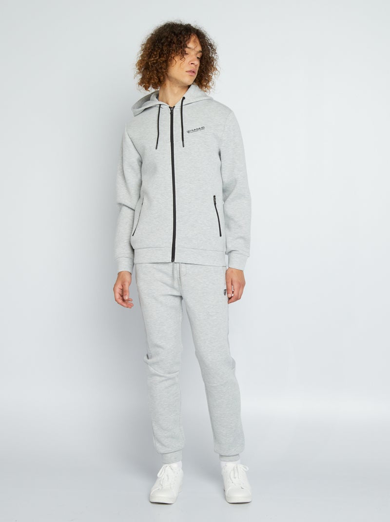 Pantalón de jogging de dos materiales GRIS - Kiabi