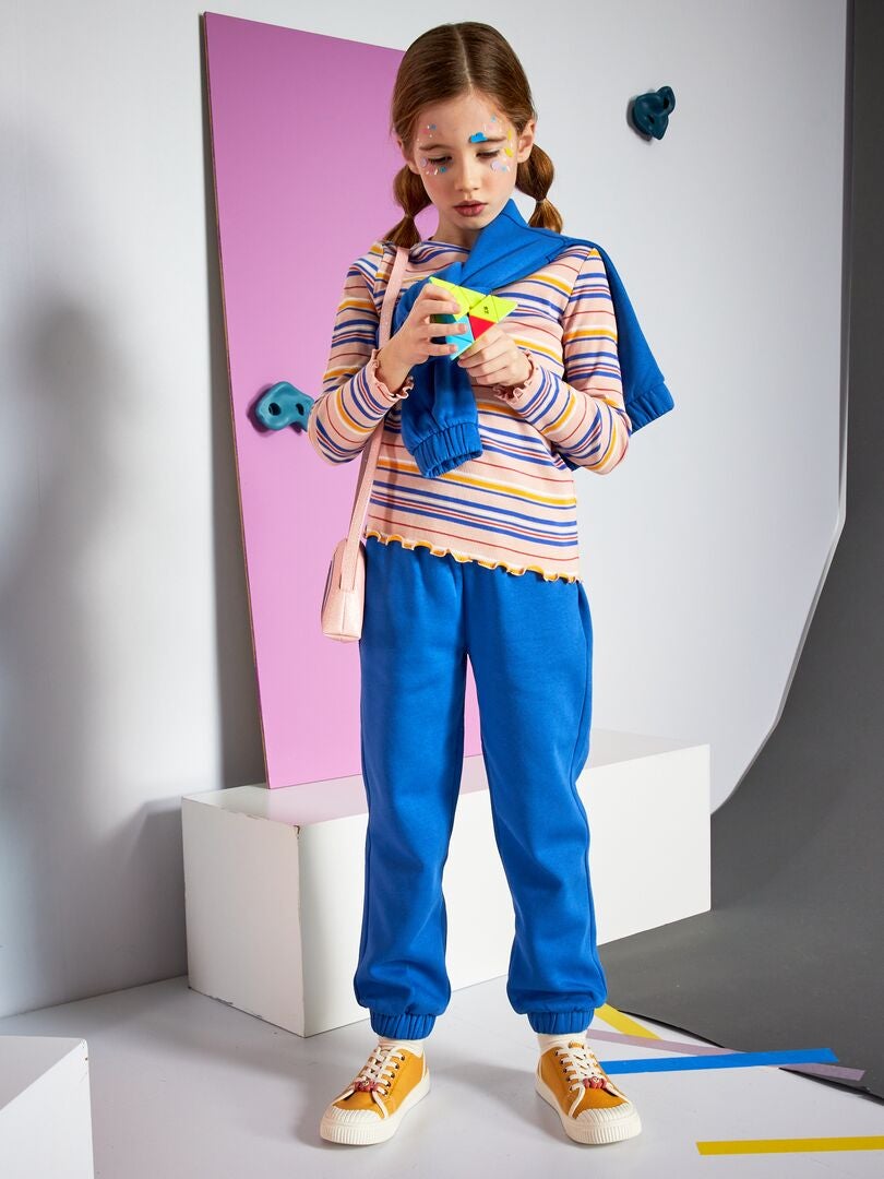 Pantalón de jogging de felpa azul zafiro - Kiabi