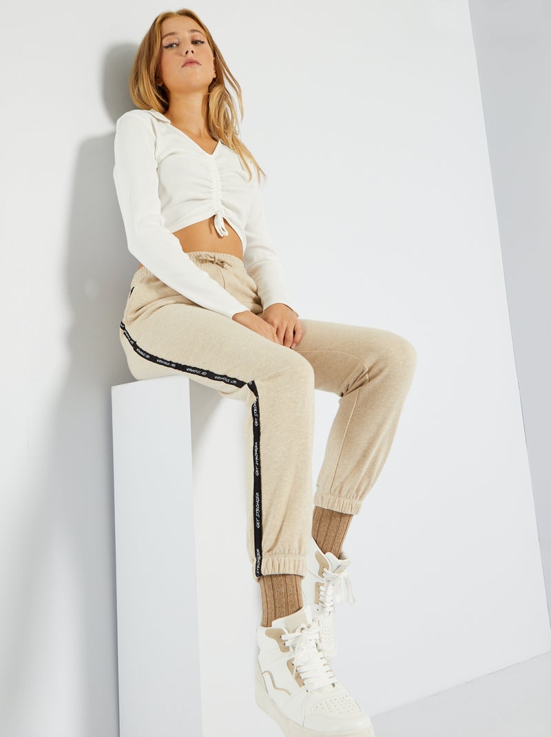Pantalón de jogging de felpa BEIGE - Kiabi