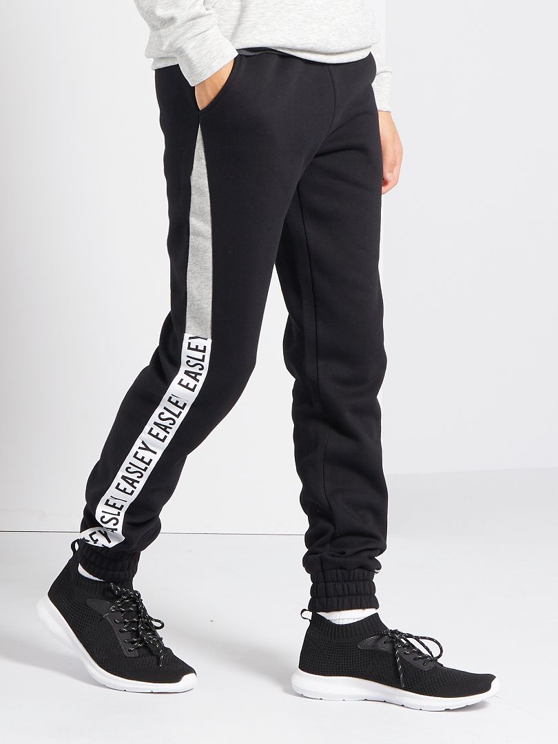 Pantalón de jogging de felpa elástica Negro - Kiabi