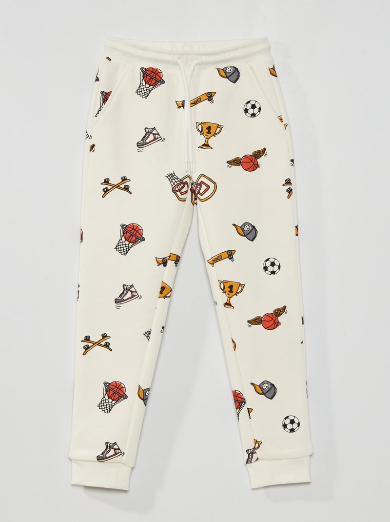 Pantalón de jogging de felpa estampado BEIGE - Kiabi