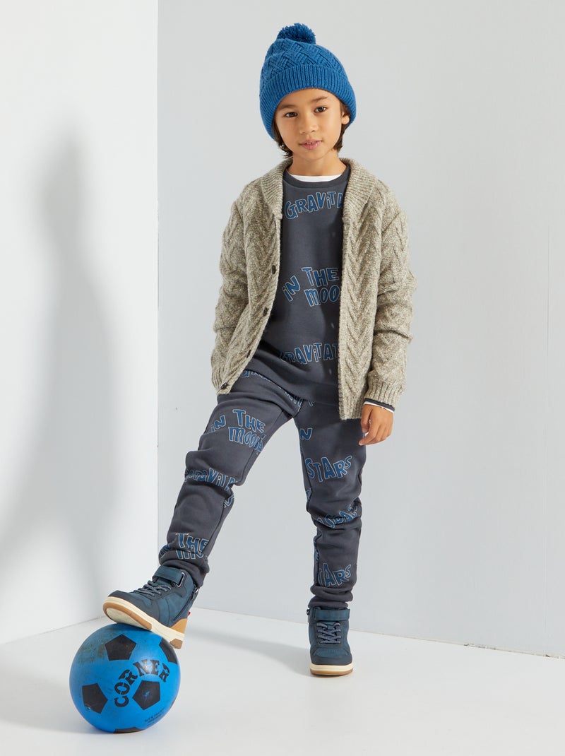 Pantalón de jogging de felpa estampado GRIS - Kiabi