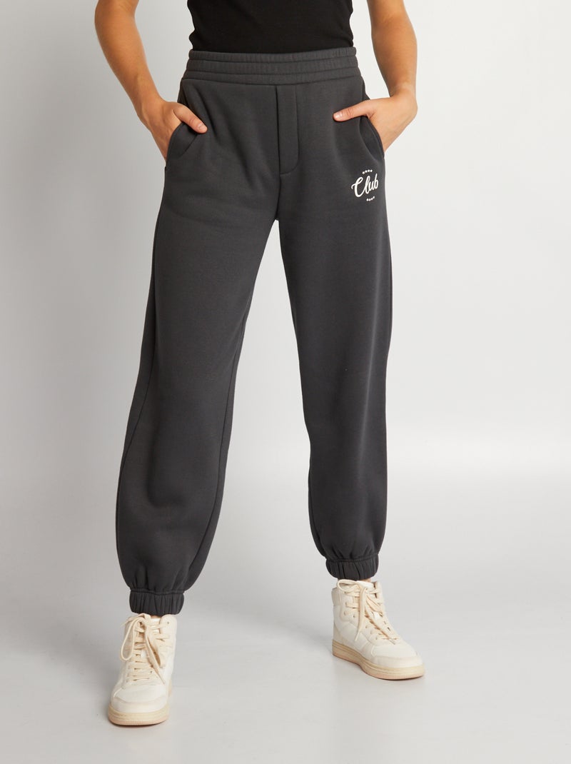 Pantalón de jogging de felpa Negro - Kiabi