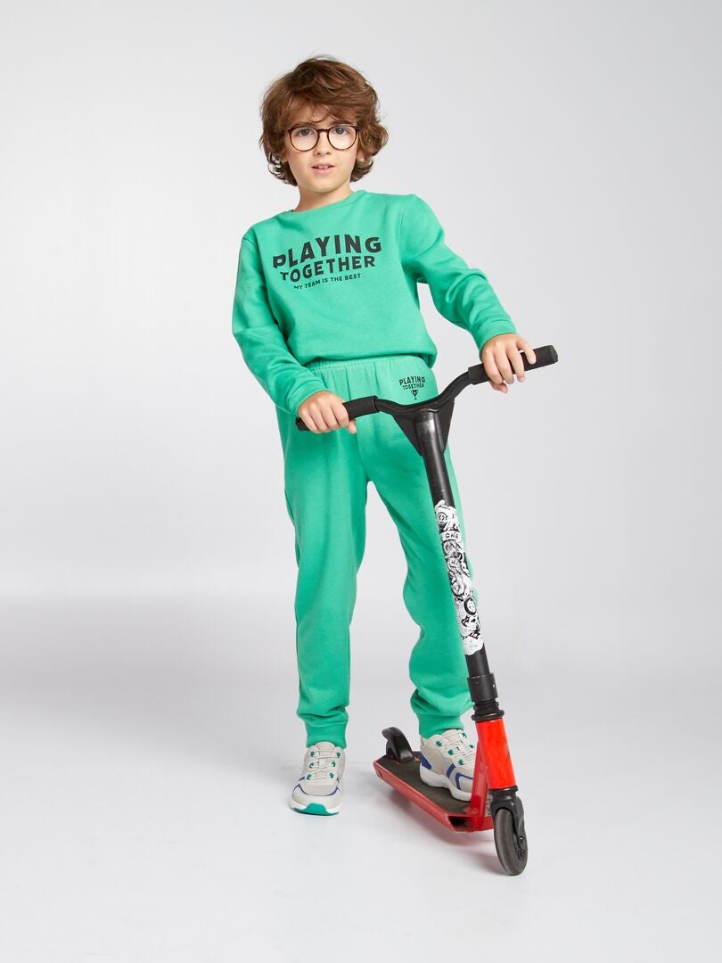 Pantalón de jogging de felpa Verde - Kiabi