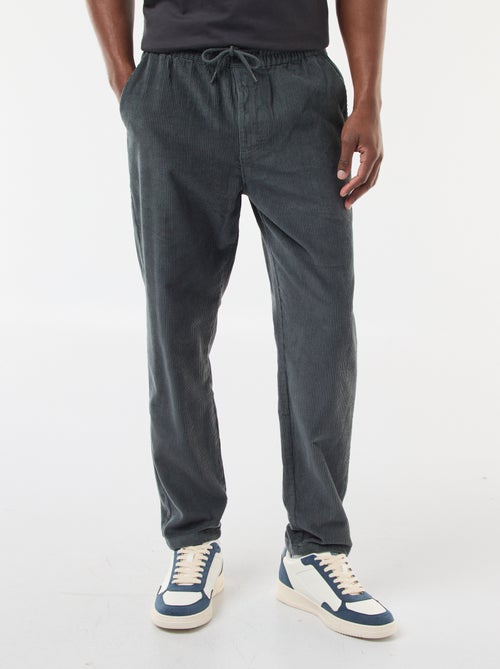 Pantalón de jogging de pana liso - Kiabi